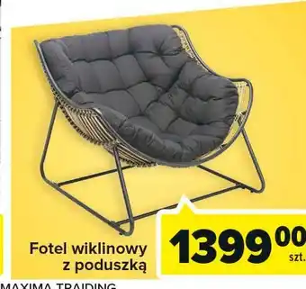 Carrefour Fotel wiklinowy z poduszką oferta