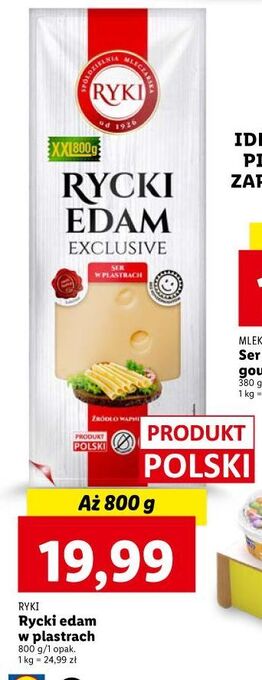 Lidl Ser rycki edam ryki oferta