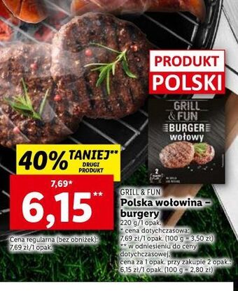 Lidl Burgery wołowe grill and fun oferta