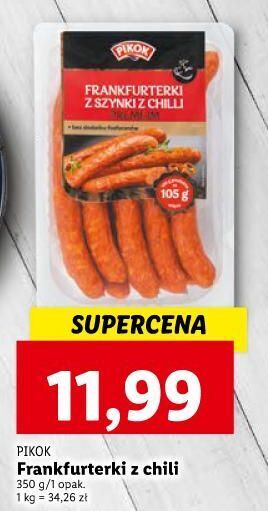 Frankfurterki z szynki chilli pikok