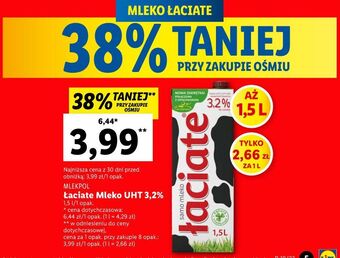 Lidl Mleko 3.2% łaciate oferta