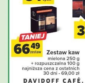 Carrefour Kawa mielona 250 g + kawa rozpuszczalna 100 davidoff cafe fine aroma oferta