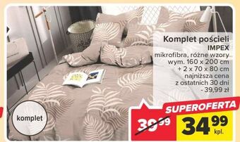 Carrefour Komplet pościeli dwustronnej rozm. 160 x 200 cm + 2 70 80 impex oferta