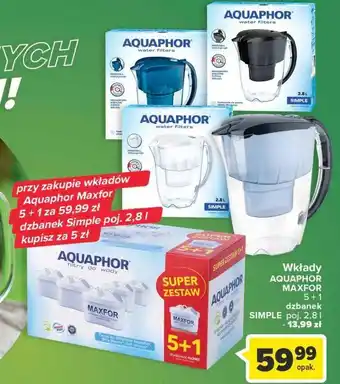 Carrefour Dzbanek filtrujący simple 2.8 l biały aquaphor oferta