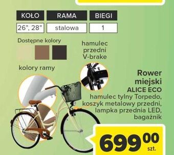 Carrefour Rower 28 ctb 1b alice eco koszyk metalowy green bike oferta
