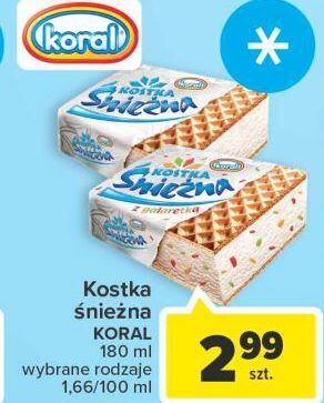 Carrefour Lód śmietankowy koral kostka śnieżna oferta