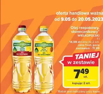 Carrefour Olej wielkopolski słonecznikowy oferta