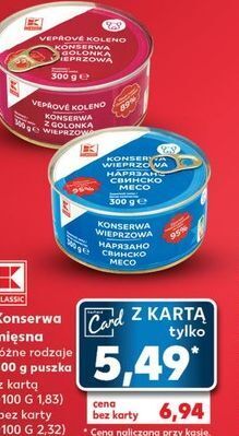 Kaufland Konserwa wieprzowa k-classic oferta