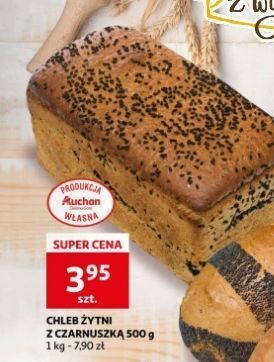 Auchan Chleb żytni z czarnuszką auchan oferta