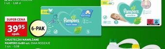 Auchan Chusteczki nawilżane pampers sensitive oferta