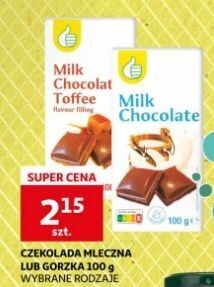Auchan Czekolada z toffee podniesiony kciuk oferta