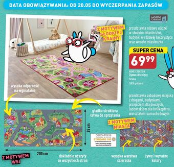 ALDI Dywan dziecięcy z motywem słodkie krainy 95 x 200 cm home creation oferta