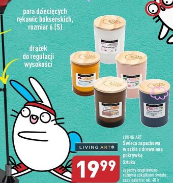 ALDI Świeca zapachowa z drewnianą pokrywką living art oferta