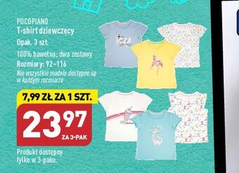 ALDI T-shirt dziewczęcy z bawełny 92-116 pocopiano oferta