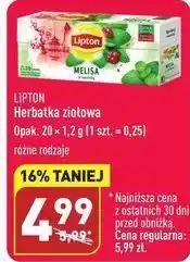ALDI Herbatka melisa z wiśnią lipton zioła świata oferta