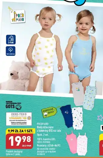ALDI Body niemowlęce z bawełną bio 62/68-86/92 pocopiano oferta