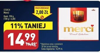 ALDI Bombonierka czerwona storck merci oferta