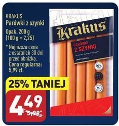 ALDI Parówki z szynki krakus animex oferta