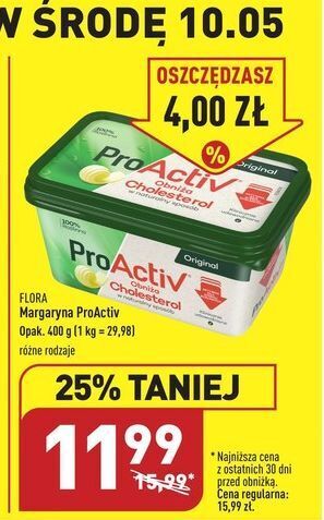 ALDI Margaryna flora pro-activ oferta