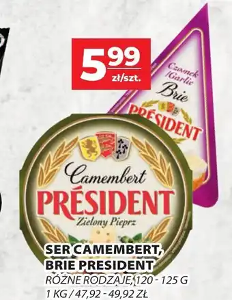 Top Market PRESIDENT SER CAMEMBERT, BRIE 120-125g oferta