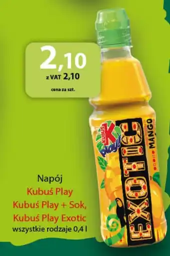 Eurocash Napój Kubuś Play Kubuś Play + Sok, Kubuś Play Exotic 0,4l oferta