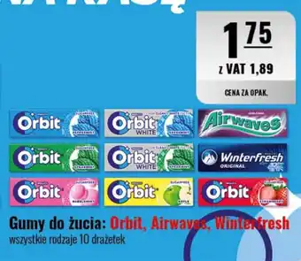 Eurocash Gumy do żucia: Orbit, Airwaves, Winter fresh 10 drażetek oferta