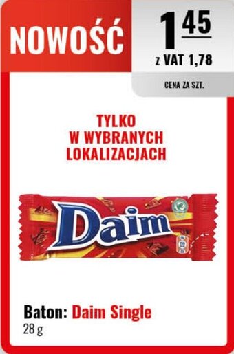 Eurocash Baton: Daim Single 28g oferta
