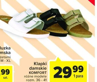Carrefour Klapki damskie komfort rozm. 36-41 oferta