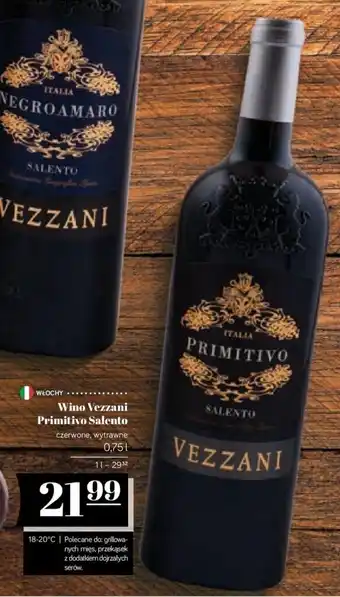 Polomarket Wino Vezzani Primitivo Salento 0,75l oferta