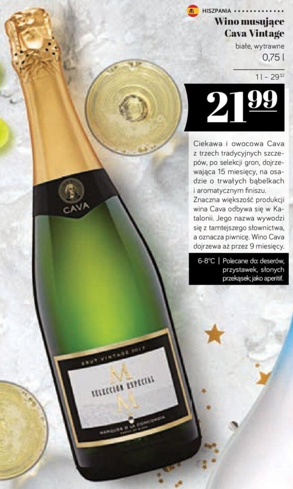 Polomarket Wino musujące Cava Vintage 0,75l oferta