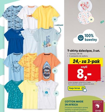 Lidl T-shirty dziecięce, 3 szt. oferta