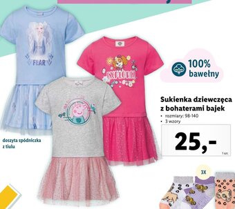 Lidl Sukienka dziewczęca z bohaterami bajek oferta