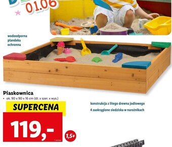 Piaskownica ok. 90 x 90 x 16 cm
