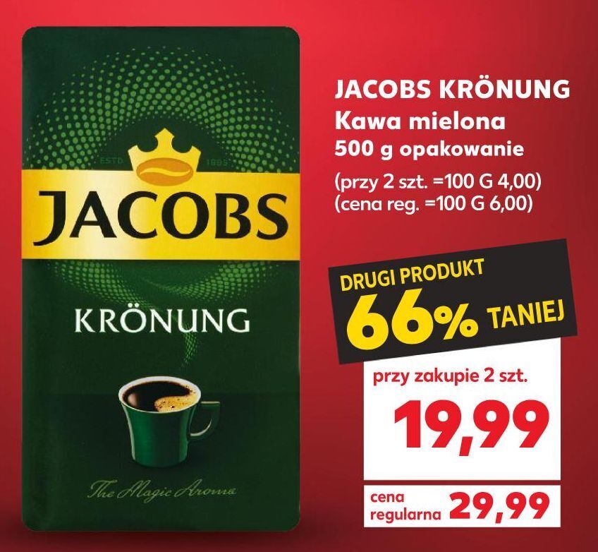 Promocja Kawa mielona jacobs kronung 500g w Kaufland