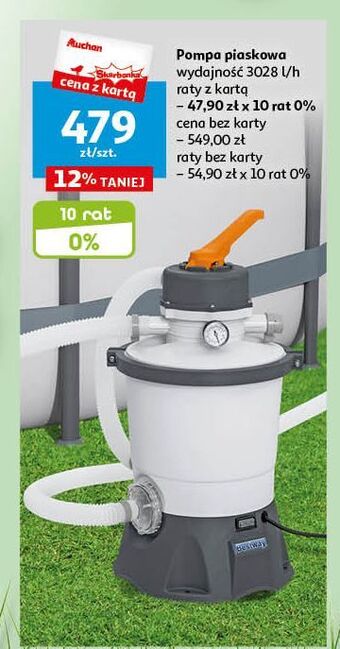 Auchan Pompa piaskowa do basenu 3028 l/h oferta
