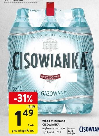 Intermarche Woda niegazowana cisowianka oferta