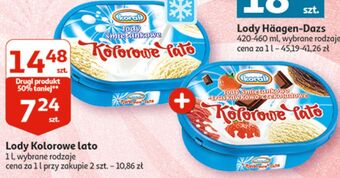 Auchan Lody śmietankowo-truskawkowo-czekoladowe koral kolorowe lato oferta