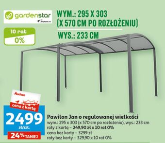 Auchan Pawilon ogrodowy jan 2.95/5.70 x 3.03 m garden star oferta