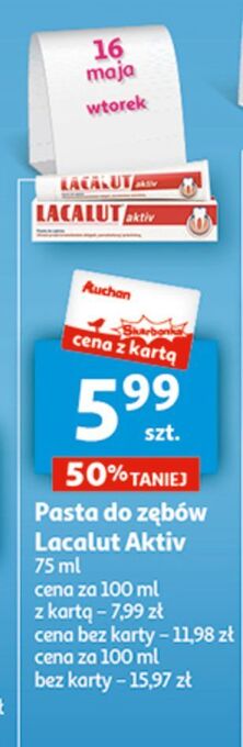Auchan Pasta do zębów lacalut aktiv oferta
