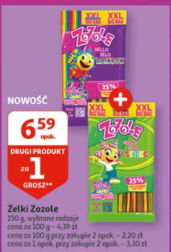 Auchan Żelki hello zelo rainbow zozole oferta