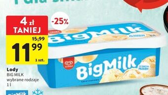 Intermarche Lody śmietankowe algida big milk oferta