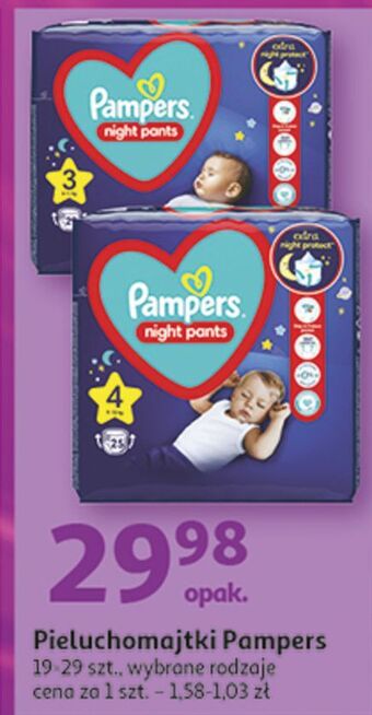 Auchan Pieluszki dla dzieci 4 pampers night pants oferta