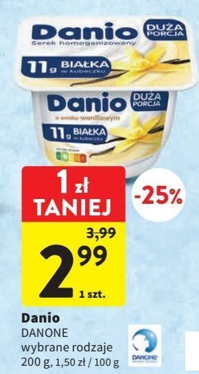 Intermarche Serek wanilia danone danio oferta