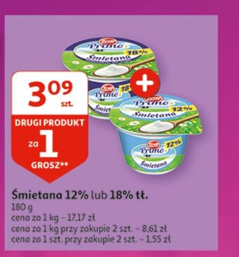Auchan Śmietana 18 % zott primo oferta