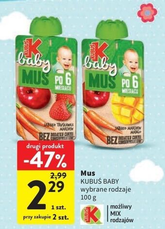 Intermarche Mus jabłko-mango-marchew kubuś baby oferta