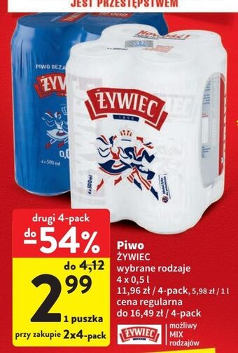 Intermarche Piwo żywiec bezalkoholowe oferta