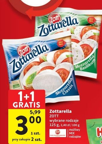 Intermarche Ser basilikum zott zottarella oferta