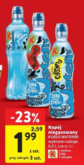 Intermarche Woda niegazowana kubuś waterrr oferta