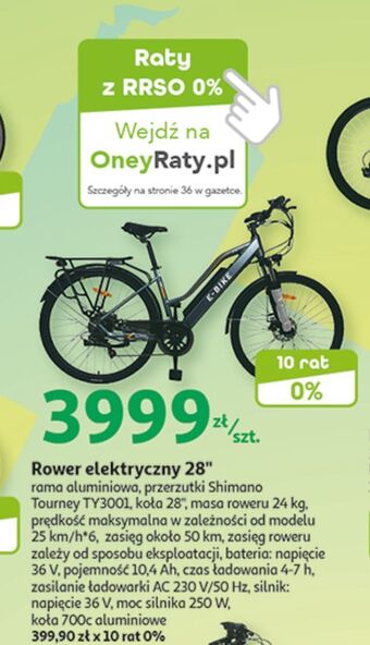 Auchan Rower elektryczny 28 oferta