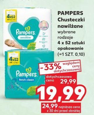 Kaufland Chusteczki nawilżane pampers sensitive oferta